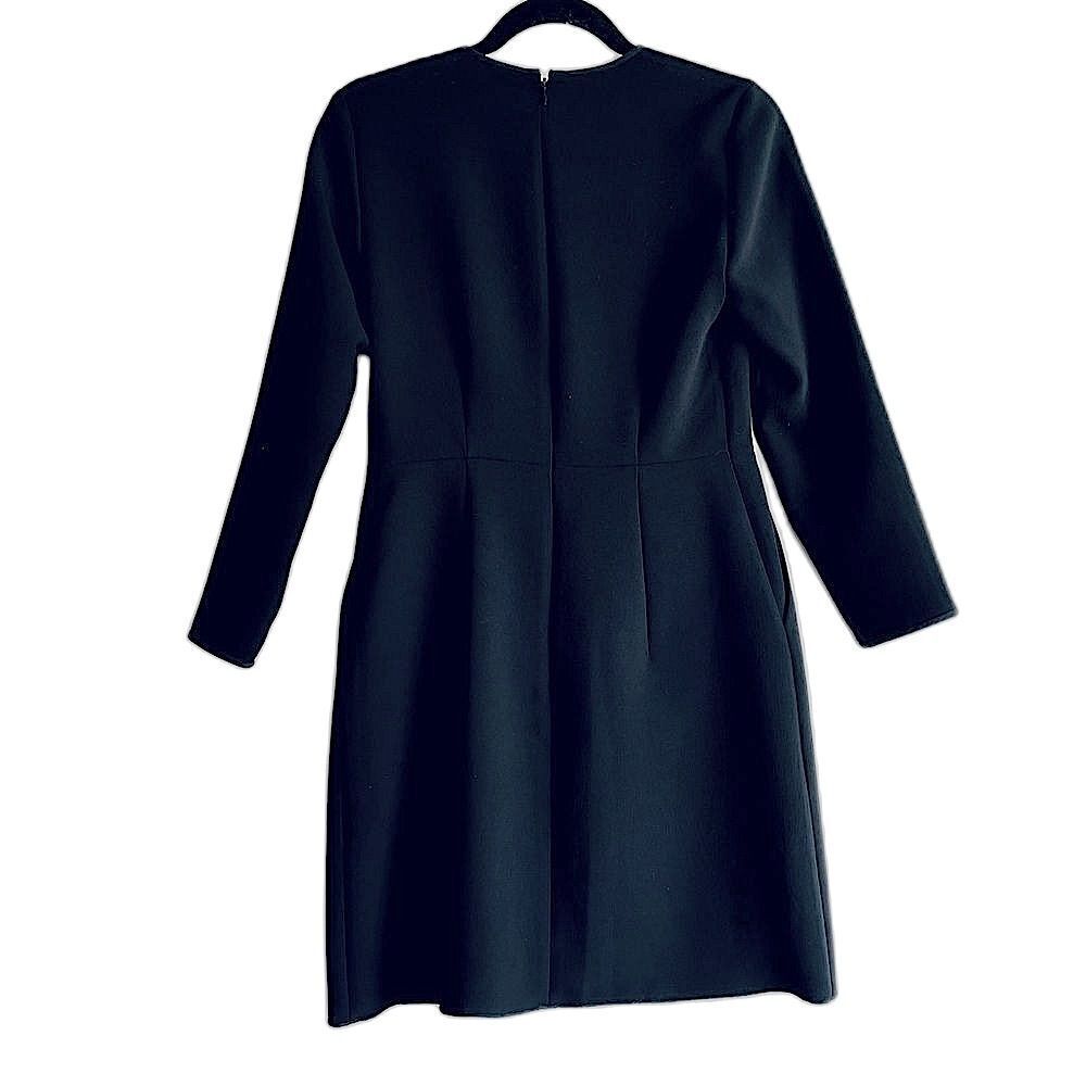 Aritzia Wilfred Vilard Sheath Dress 3/4 Sleeve Pockets Back Zipper Black Size 6 - Picture 6 of 9
